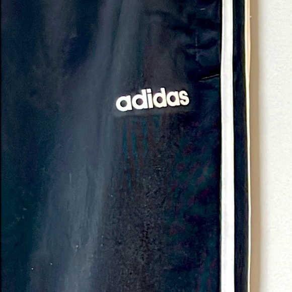 NWOT ADIDAS ESSENTIALS WARM-UP 3-STRIPES TRACK PANTS IN BLACK - Picture 3 of 6